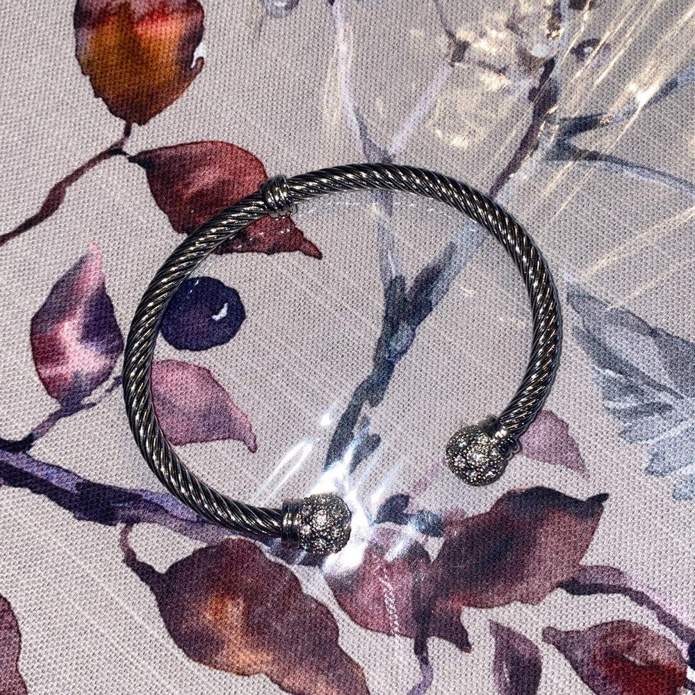 Silver Twisted Bangle Bracelet